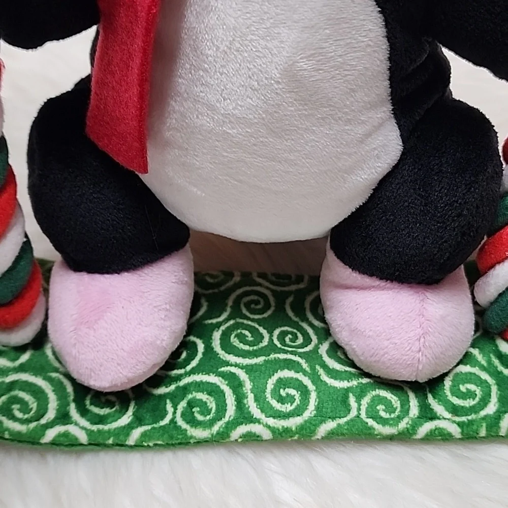Christmas Penguin On Snowboard Squeaker Dog Toy New With Tags
